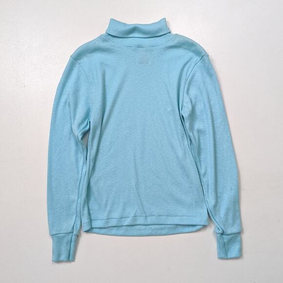 Vintage Dobie Turtleneck Shirt Unisex Kid Sz 5-6 Blue Long Sleeve Basic Layering - Picture 1 of 4